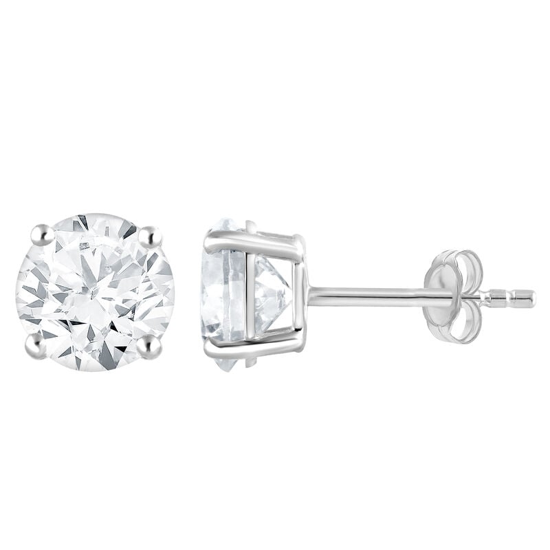 Lab Grown Diamond 2ctw. Round Stud Earrings in 14k White Gold image number null